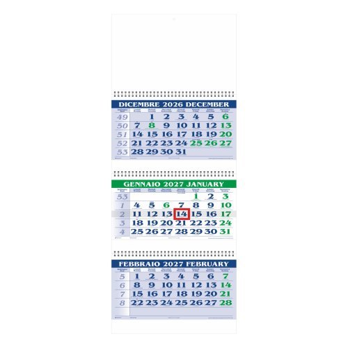 Calendario Trittico In Carta Naturale