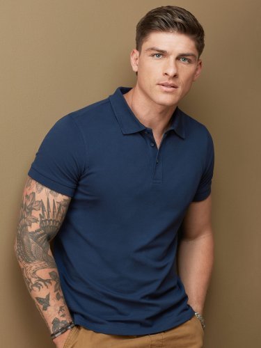Herren Polo Clive 210g Baumwolle Elastan Piqué Tailliert