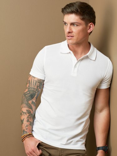 Herren Polo Clive 210g Baumwolle Elastan Piqué Tailliert