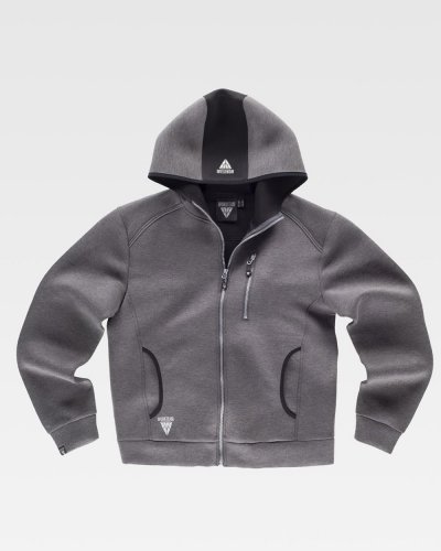 Felpa collo alto con zip e cappuccio GREY / BLACK