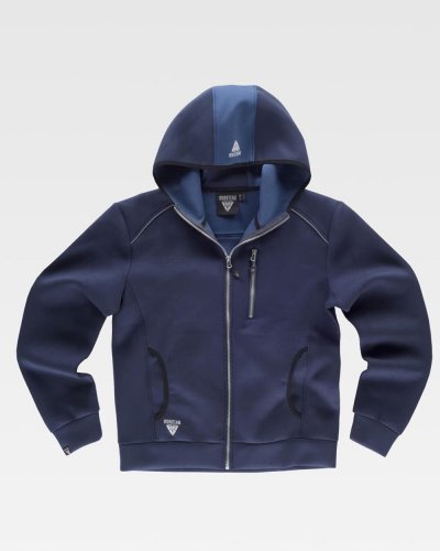 Felpa collo alto con zip e cappuccio