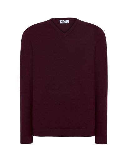 Pullover uomo con scollo a V Burgundy