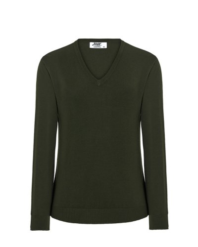 Pullover donna con scollo a V Bottle Green