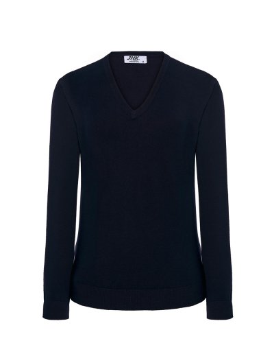 Pullover donna con scollo a V Navy