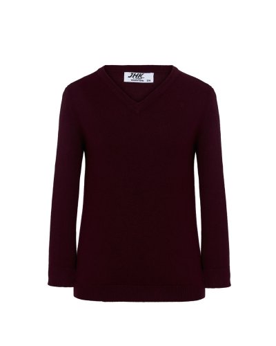 Pullover bambino con scollo a V Burgundy