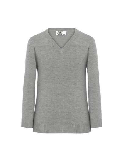 Pullover bambino con scollo a V Grey Melange