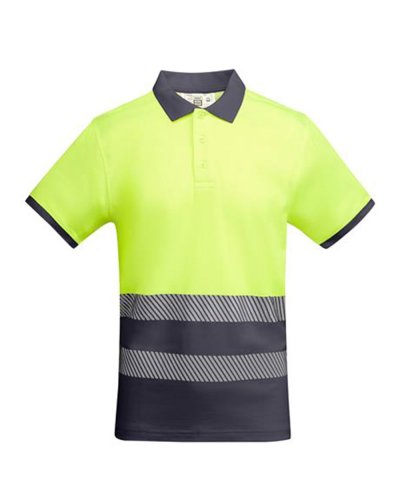 Polo alta visibilità Atrio Piombo/Giallo Fluo