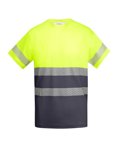Maglietta alta visibilità Tauri Piombo/Giallo Fluo
