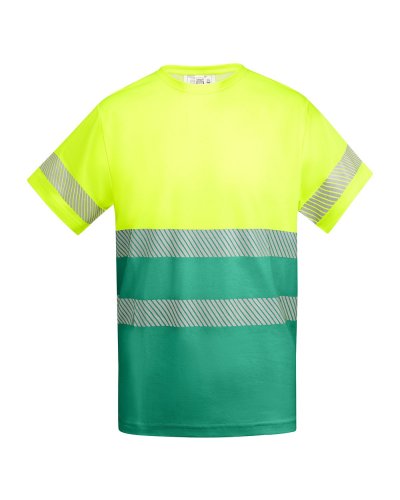 Maglietta alta visibilità Tauri Verde Giardino/Giallo Fluo