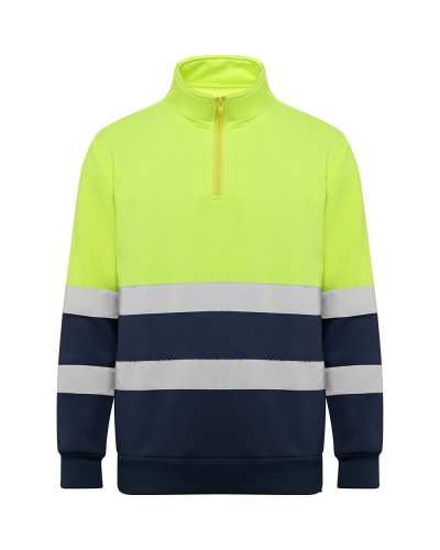 Felpa ad alta visibilità Spica Blu Navy/Giallo Fluo
