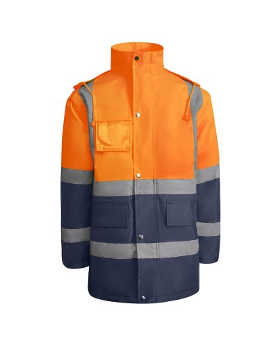 Parka ad alta visibilità Merak Blu navy/Arancio fluo