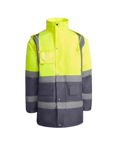 Parka ad alta visibilità Merak Piombo/Giallo Fluo