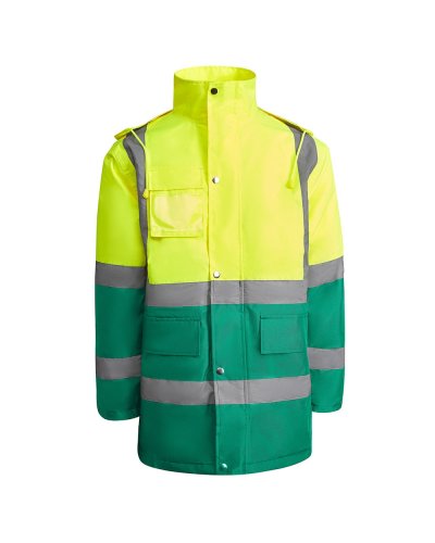 Parka ad alta visibilità Merak Verde Giardino/Giallo Fluo