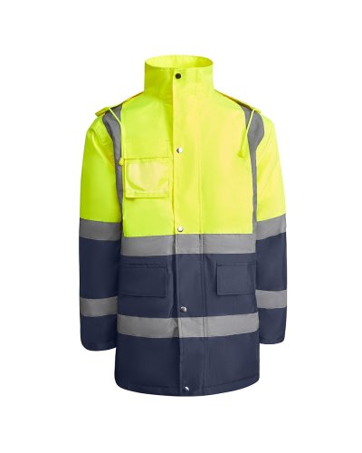 Parka ad alta visibilità Merak Blu Navy/Giallo Fluo