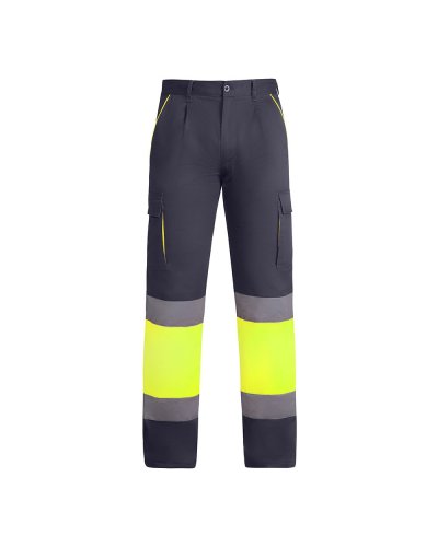 Pantaloni alta visibilità Enix Piombo/Giallo Fluo