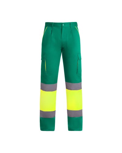 Pantaloni alta visibilità Enix Verde Giardino/Giallo Fluo
