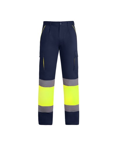 Pantaloni alta visibilità Enix Blu Navy/Giallo Fluo