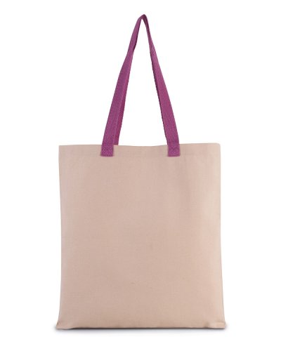Shopper piatto in tela con manico a contrasto Radiant Orchid