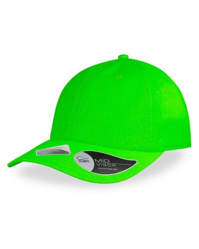 Cappellino baseball non strutturato a 6 pannelli Atener Yellow-Fluo