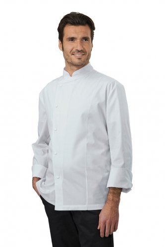 Giacca cuoco Adam slim fit unisex bottoni a pressione