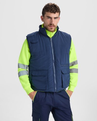 Persei Gilet Alta Visibilità Reversibile Multitasche Giallo Fluo