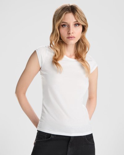T-shirt donna Hawaii, aderente, poliestere cotone
