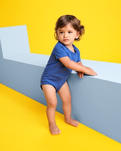 Body neonato Honey in cotone ed elastan, manica corta