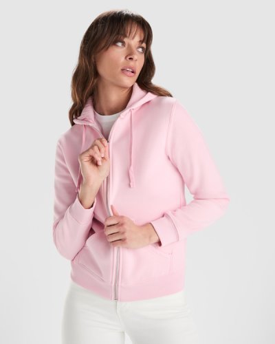 Felpa donna Veleta cappuccio zip frontale
