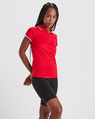 Polo de mujer Tamil de poliéster reciclado antibacteriano, corte moder