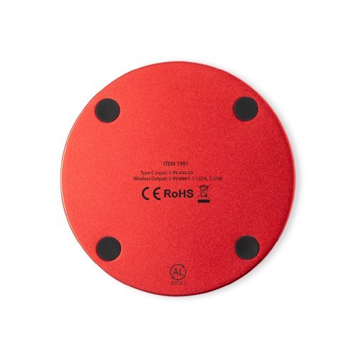 Caricatore Golop 15W wireless Qi in alluminio riciclato colorato