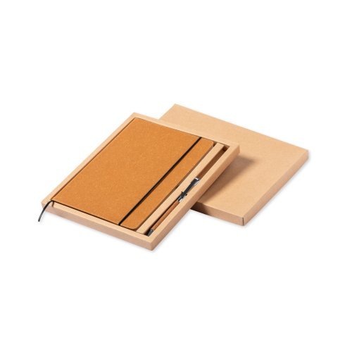 Set Nauthax Block Notes e Penna Pelle Riciclata A5