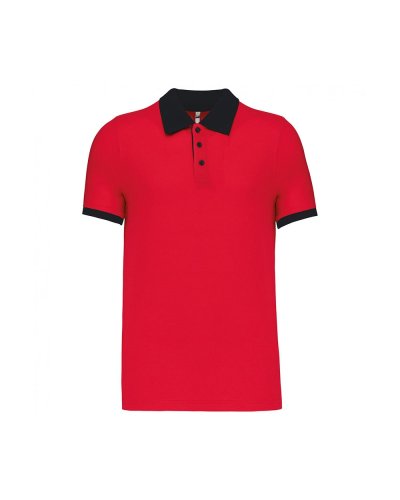 Polo piqué uomo bicolore Red / Black