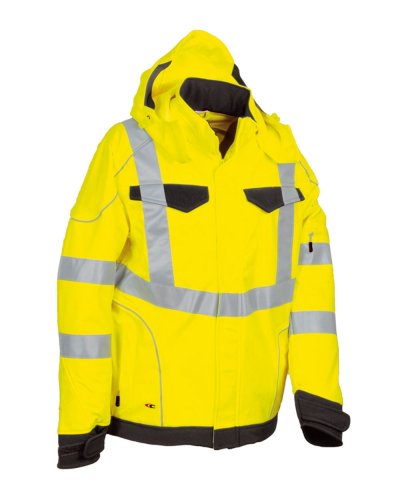 Giacca softshell ad alta visibilità Rivas Giallo/navy