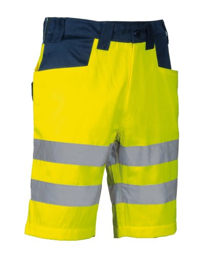 Pantaloni corti da lavoro alta visibilità Turmero Giallo/navy
