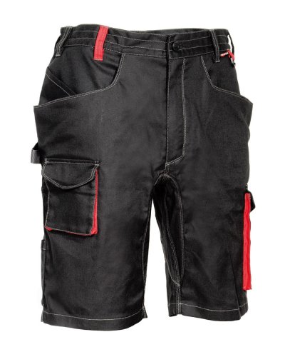 Pantaloni corti multitasche da lavoro Liegi Nero/rosso