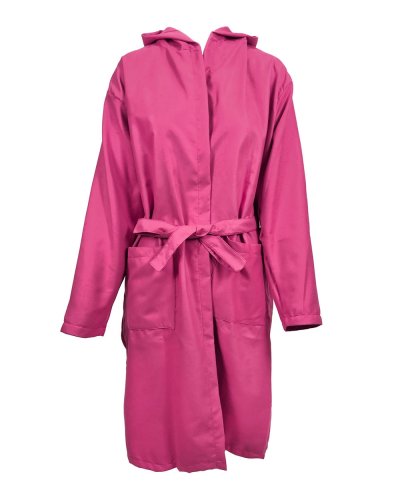 Accappatoio in microfibra con cappuccio Light Fucsia