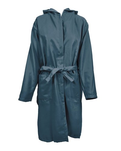 Accappatoio in microfibra con cappuccio Light Blu Navy