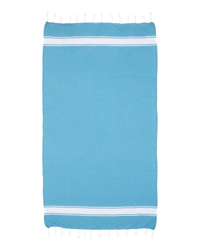 Telo mare/pareo in cotone riciclato Celeste