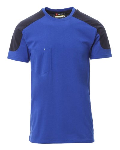 T-shirt bicolore con taschino Corporate Blu Royal