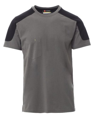 T-shirt bicolore con taschino Corporate Grigio Smoke