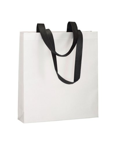 Shopper con soffietto in TNT Nero