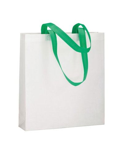 Shopper con soffietto in TNT Verde