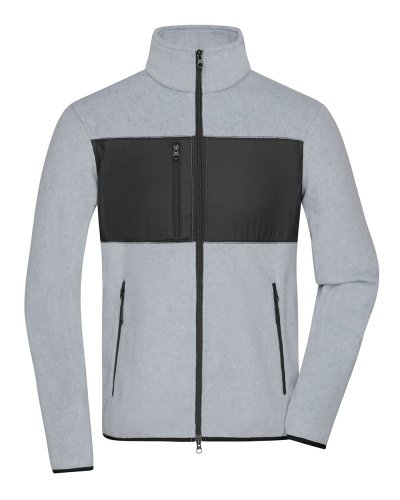 Men's Fleece Jacket Light-melange/black