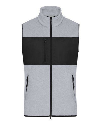 Men's Fleece Vest Light-melange/black
