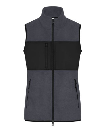 Ladies' Fleece Vest Carbon/Black
