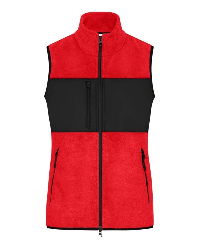 Ladies' Fleece Vest Red/Black