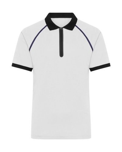 Men's Zip-Polo White/Black