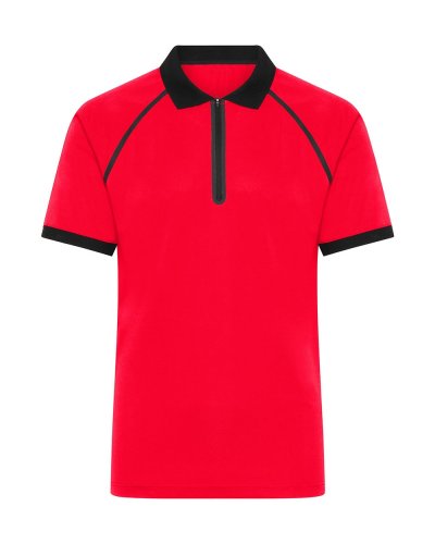 Men's Zip-Polo Light Red / Black