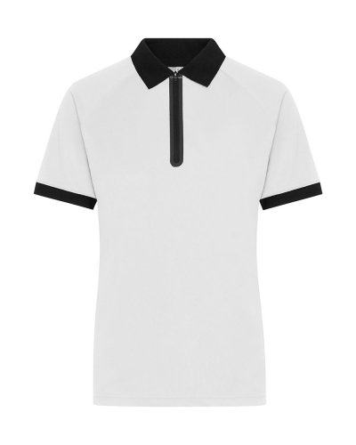 Ladies' Zip-Polo White/Black
