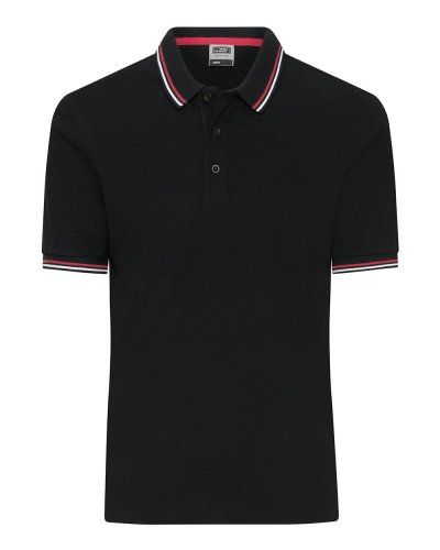 Polo classica uomo con righe a contrasto James & Nicholson Black/white/red